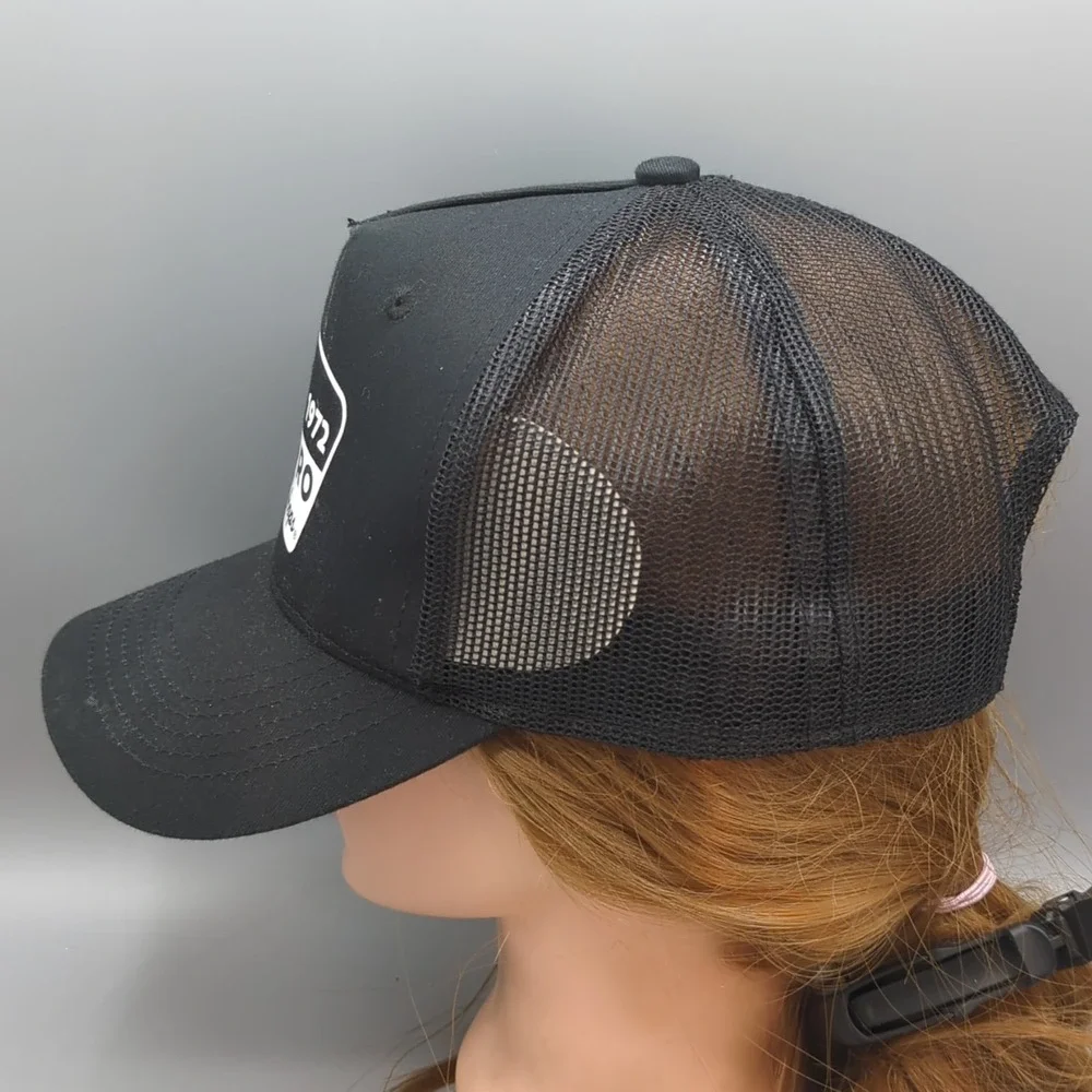 Bass Pro Shops Hat Cap Snapback Black Trucker Mesh Gone Fishing Casual